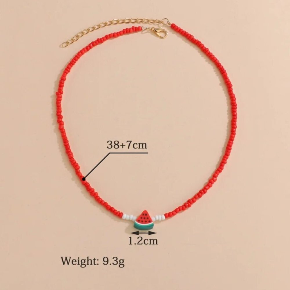 Beaded Handmade Palestine Watermelon Necklace ππππππππ΅πΈπ΅πΈπ΅πΈπ΅πΈπ΅πΈ - Picture 3 of 4